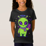 Cute Peace Alien Kawaii Space Alien T-Shirt Desi<br><div class="desc">A cute and friendly alien character flashing a peace sign in a colorful cosmic setting. This playful design blends a kawaii style with a fun outer space theme,  making it perfect for anyone who enjoys cute characters and imaginative designs.</div>