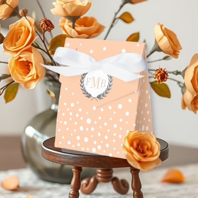 Cute peach and white polka dot pattern wedding fav geschenkschachtel (Von Creator hochgeladen)