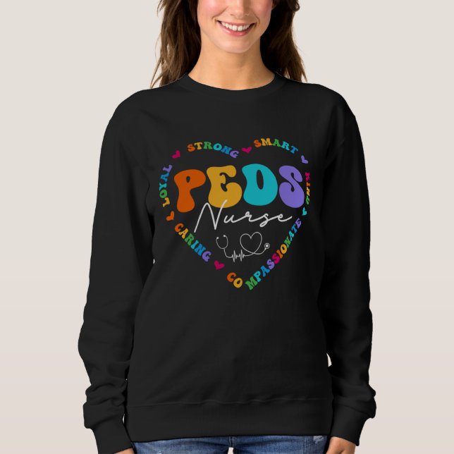 Cute PEDS Nurse Squad Appreciation Nursing Sweatshirt (Vorderseite)