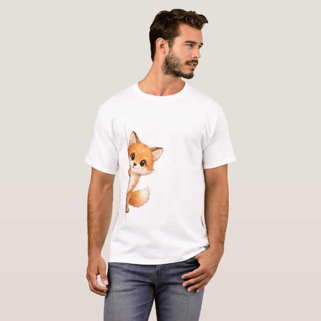 Cute Peeking Fox Graphic Shirt (Vorne ganz)