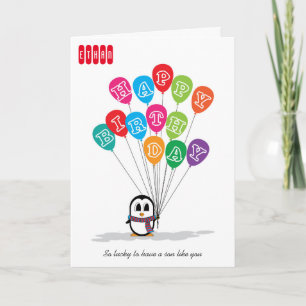 Cute Penguin Birthday Card Karte