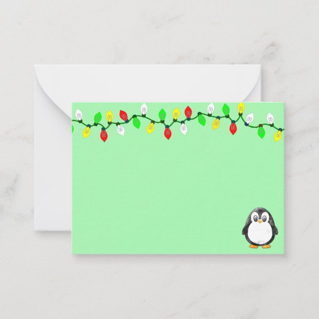 Cute Penguin Cartoon Blank Custom Christmas Mitteilungskarte (Vorderseite)