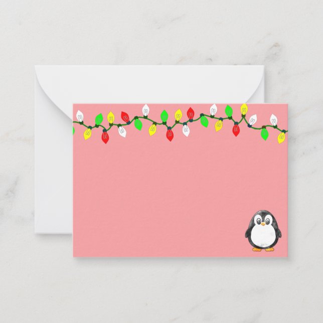 Cute Penguin Cartoon Blank Custom Christmas Mitteilungskarte (Vorderseite)