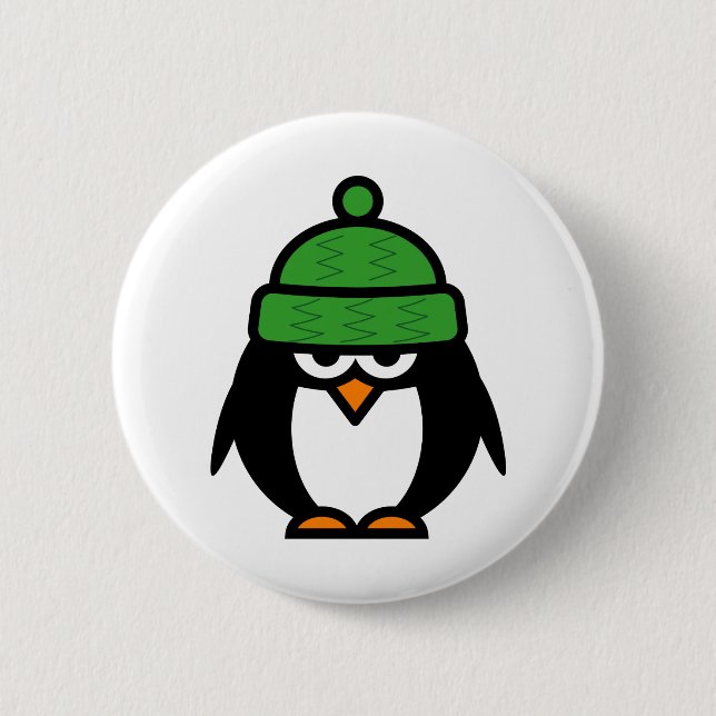 Cute penguin cartoon design pinback button (Vorderseite)