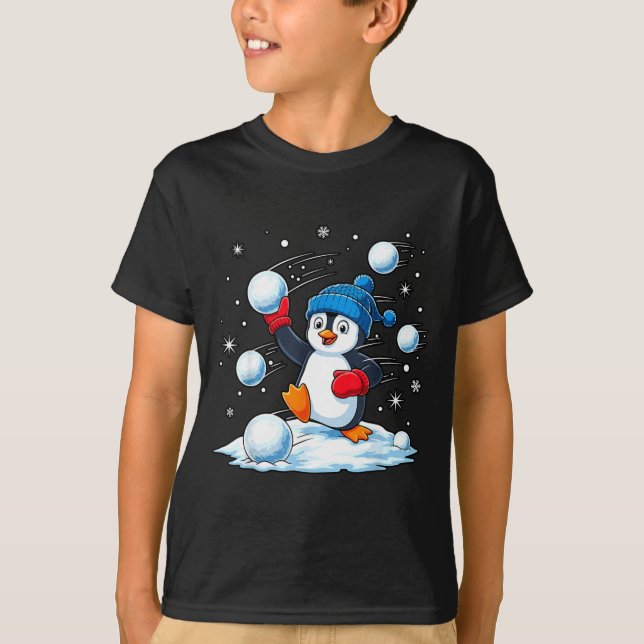 Cute Penguin Christmas Pajamas Shirt Boys, Penguin (Vorderseite)
