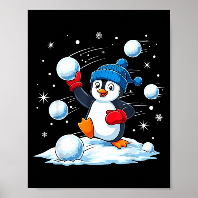 Cute Penguin Christmas Pajamas Shirt Boys, Penguin Poster (Vorne)