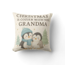 Cute Penguin Christmas Pillow for Grandma – Gift
