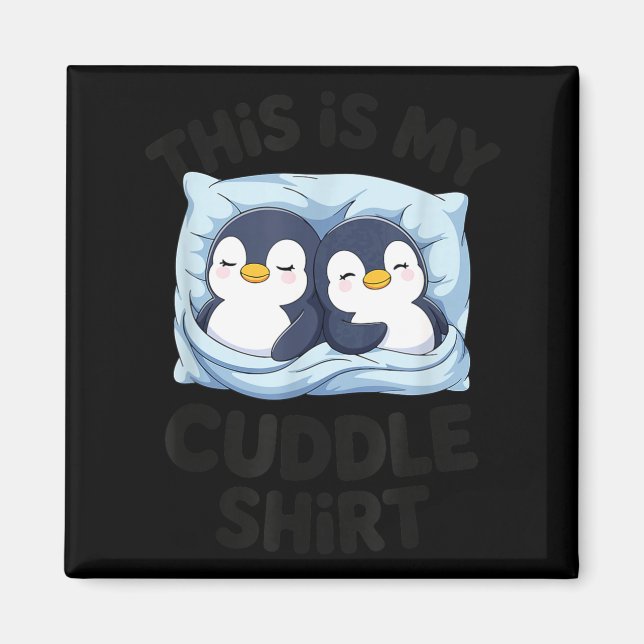 Cute Penguin Cuddle Cozy Sleep Matching Couple  Magnet (Vorne)