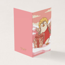 Cute Penguin Cupid Mini Valentine Cards for Kids