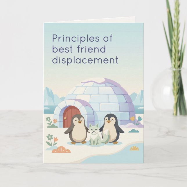 Cute Penguin Fur Baby | Dry Humour New Pet Karte (Vorderseite)