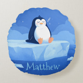 Cute Penguin Gift, Personalized Penguin  Rundes Kissen
