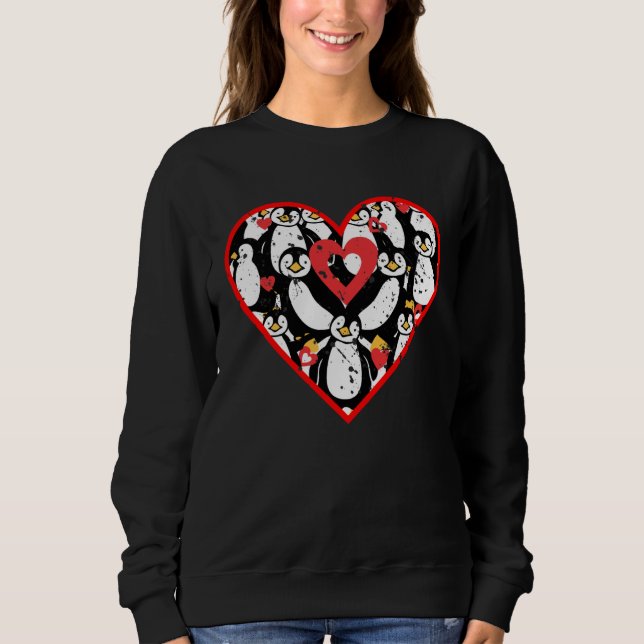 Cute Penguin Heart Love Animal  For Women Men Sweatshirt (Vorderseite)