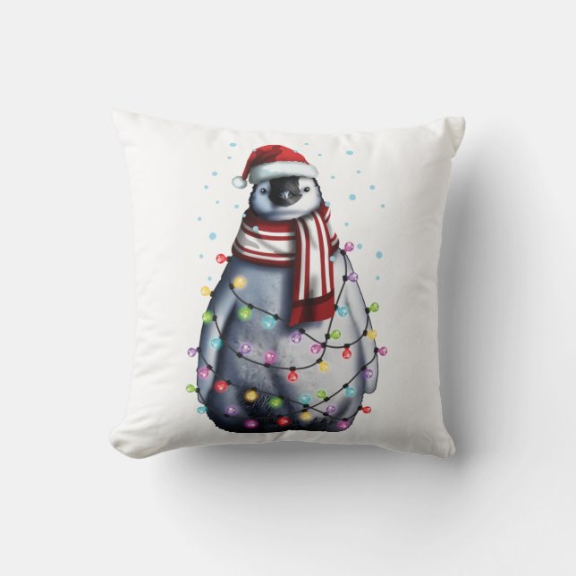 Cute Penguin Lover Funny Christmas Holiday Gift Kissen (Vorderseite)