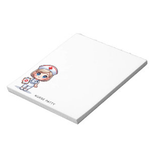 Cute Penguin Nurse Pink Stethoscope Custom Notizblock