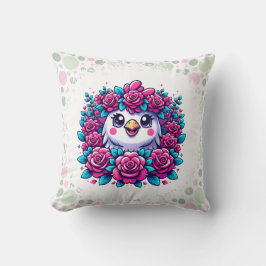 Cute Penguin with Rose Garland Kissen