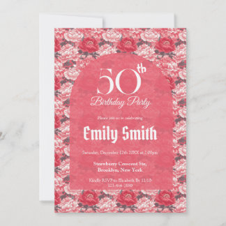 Cute Peonies Charm Outdoor Birthday Einladung