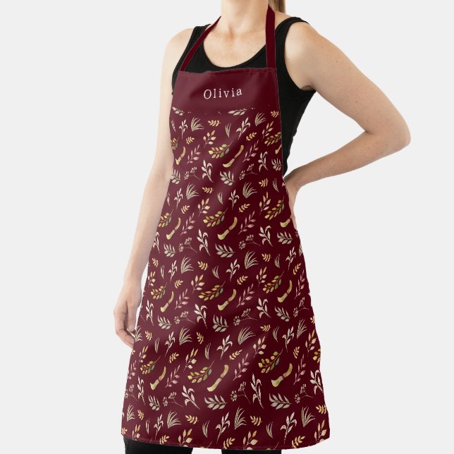 Cute Personalised Autumn And Fall Pattern Apron. Schürze (InSitu)