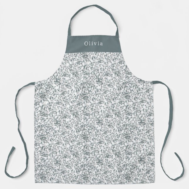 Cute Personalised Floral Botanical Pattern Apron Schürze (Vorderseite)