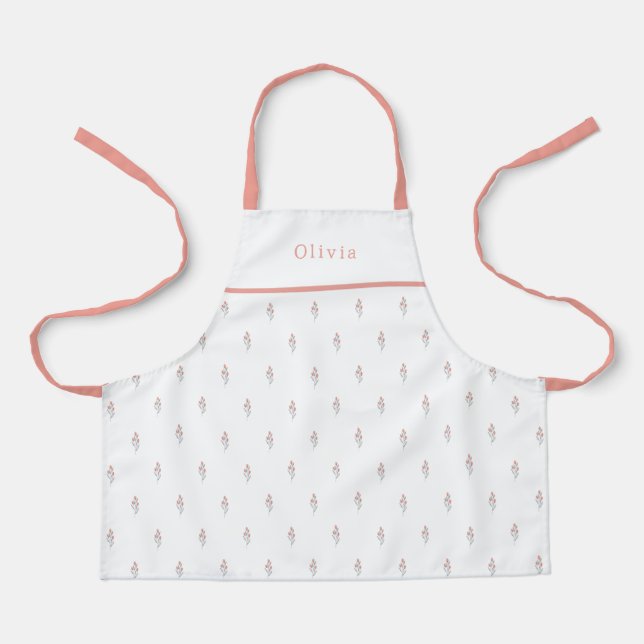 Cute Personalised Floral Botanical Pattern Apron Schürze (Vorderseite)