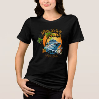 Cute Personalized Cruise Ship Family Trip Sunset T Tri-Blend Shirt