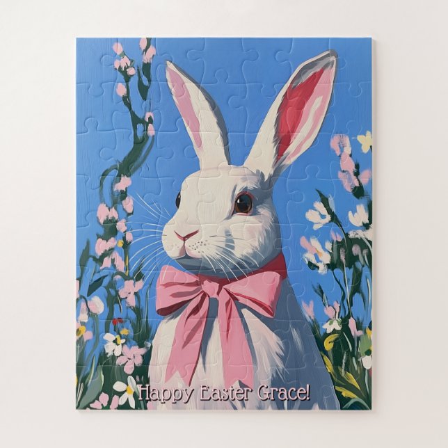 Cute Personalized Easter Bunny Puzzle (Vertikal)