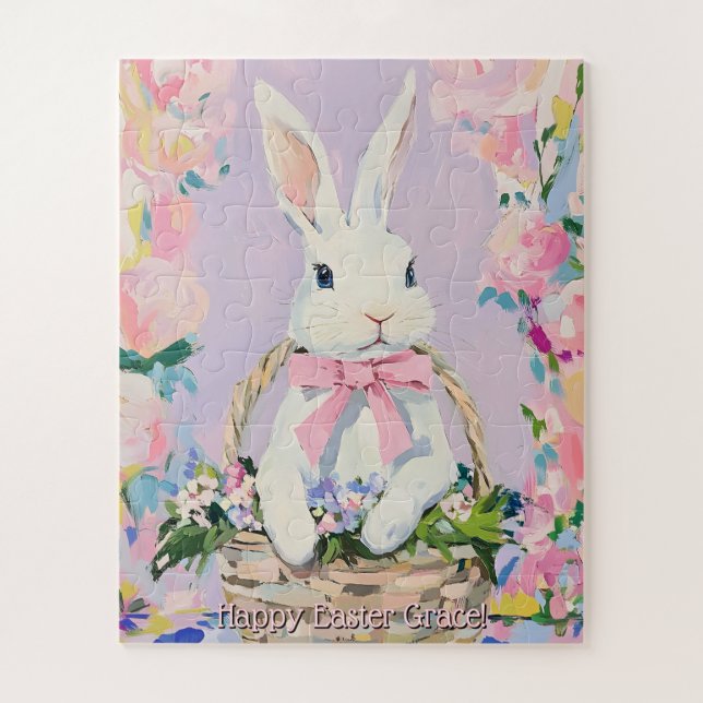 Cute Personalized Easter Bunny Puzzle (Vertikal)