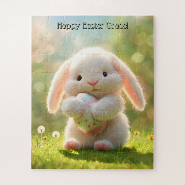 Cute Personalized Easter Bunny Puzzle (Vertikal)