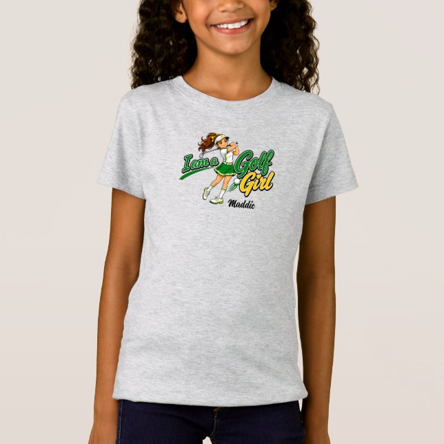 Cute Personalized Golfing Girt  T-Shirt (Vorderseite)