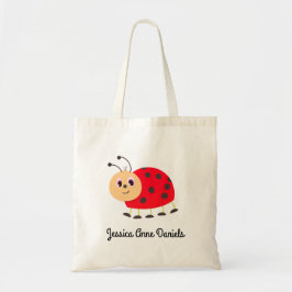 Cute personalized ladybug tote tragetasche
