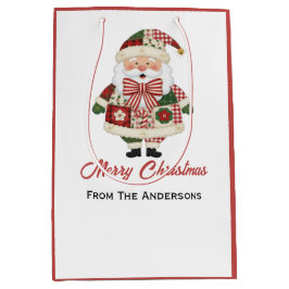 Cute Personalized Santa Christmas Holiday Mittlere Geschenktüte