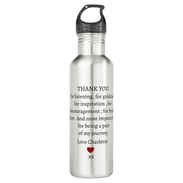 cute personalized thank you love  edelstahlflasche (Vorderseite)