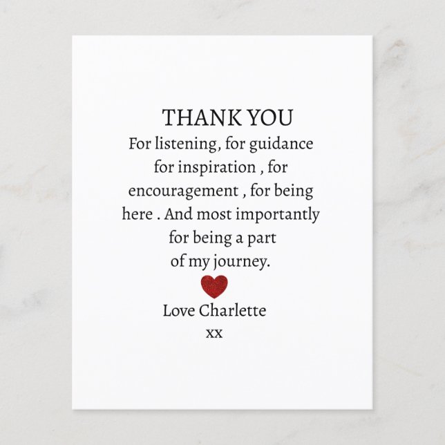 cute personalized thank you love  flyer (Vorne)