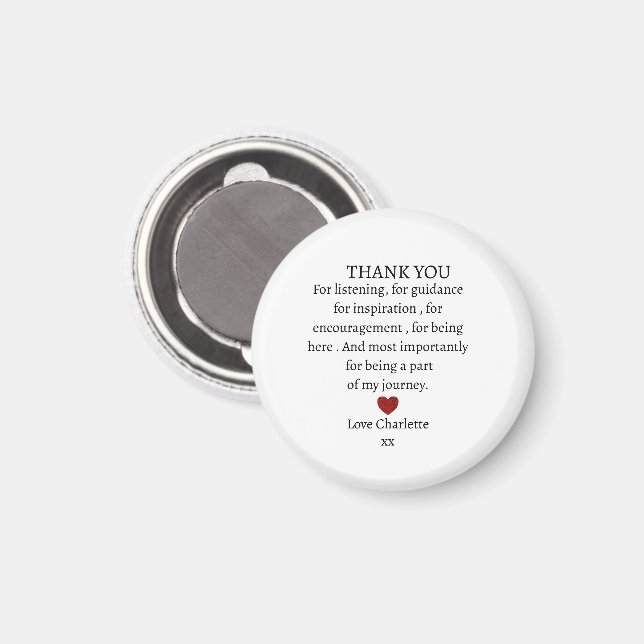 cute personalized thank you love  magnet (Vorderseite/Rückseite)