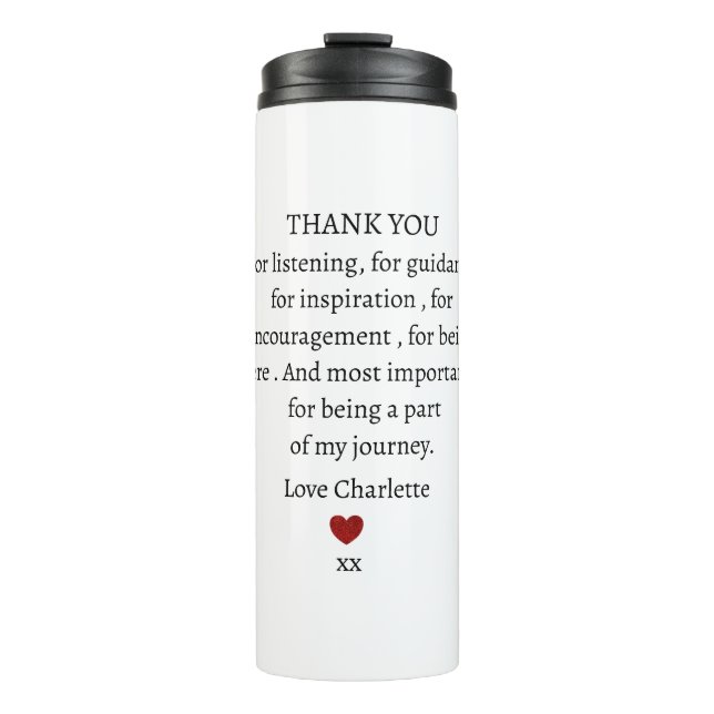 cute personalized thank you love  thermosbecher (Vorderseite)