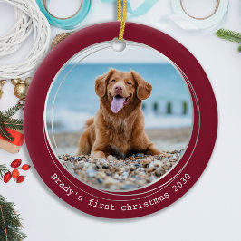 Cute PET Foto Quarantine Red Dog Year in Review Keramik Ornament
