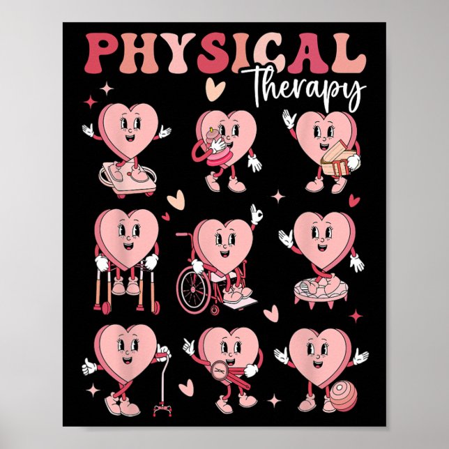 Cute Physical Therapy Valentine's Day Pt Pta Pedia Poster (Vorne)