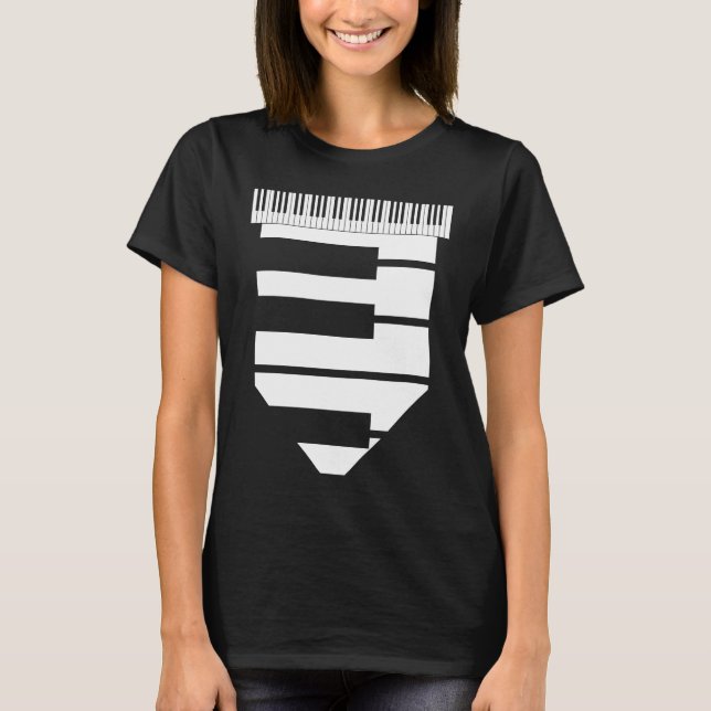 Cute Piano Music Piano Tie Keyboard Player Musicia T-Shirt (Vorderseite)