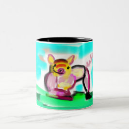 Cute pig art zweifarbige tasse