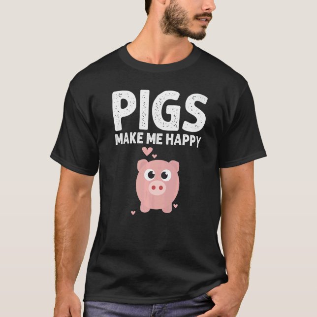 Cute Pig Designs For Men Women  Farming Animal Pig T-Shirt (Vorderseite)