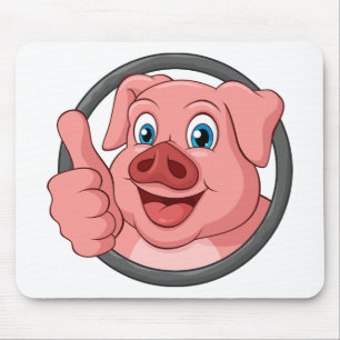 Cute Pig Gift Farmer Country Farm Girl Cartoon Mousepad