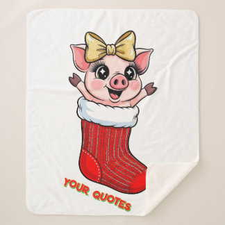 Cute Pig in Christmas Stocking Sherpadecke