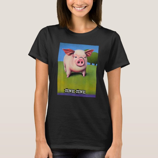 Cute Pig Piggie Oink Oink  25 T-Shirt (Vorderseite)