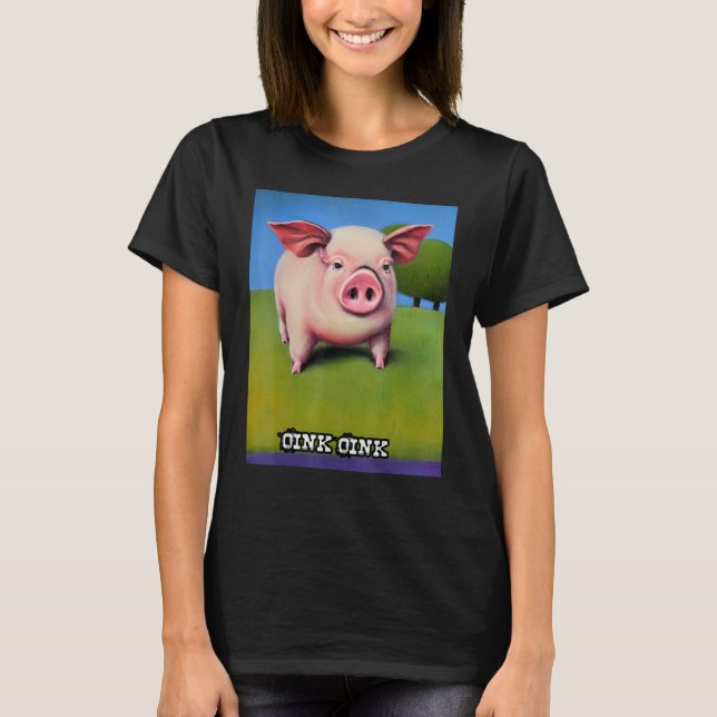 Cute Pig Piggie Oink Oink 36 T-Shirt (Vorderseite)
