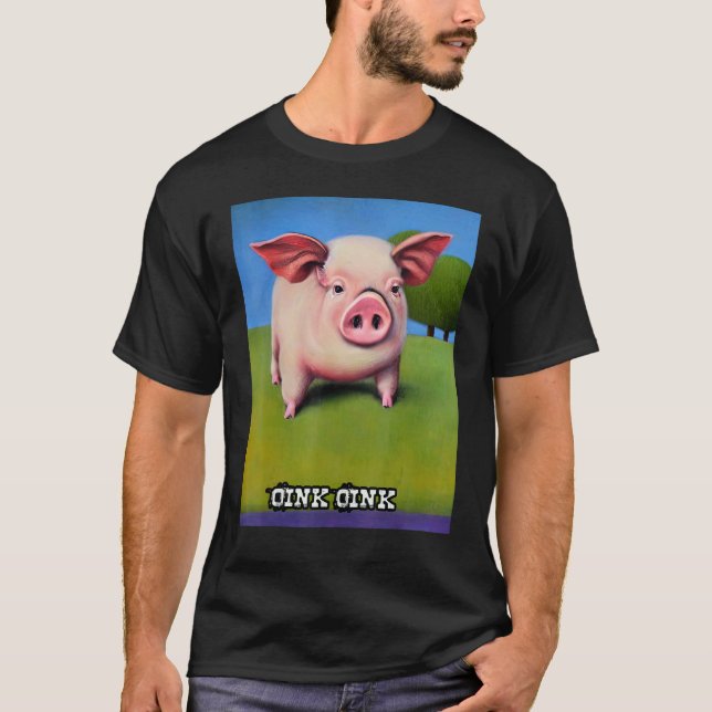 Cute Pig Piggie Oink Oink 36 T-Shirt (Vorderseite)