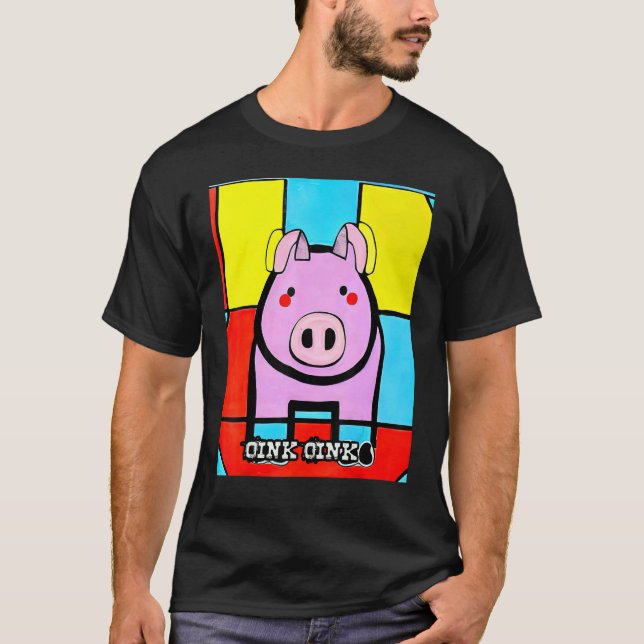 Cute Pig Piggie Oink Oink 43 T-Shirt (Vorderseite)
