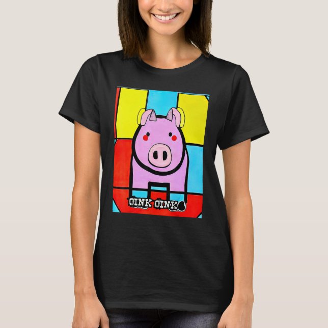 Cute Pig Piggie Oink Oink 43 T-Shirt (Vorderseite)