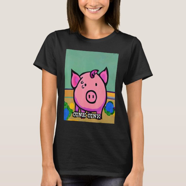 Cute Pig Piggie Oink Oink 47 T-Shirt (Vorderseite)