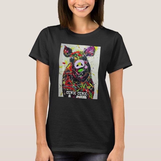 Cute Pig Piggie Oink Oink  49 T-Shirt (Vorderseite)