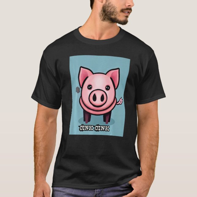 Cute Pig Piggie Oink Oink  50 T-Shirt (Vorderseite)
