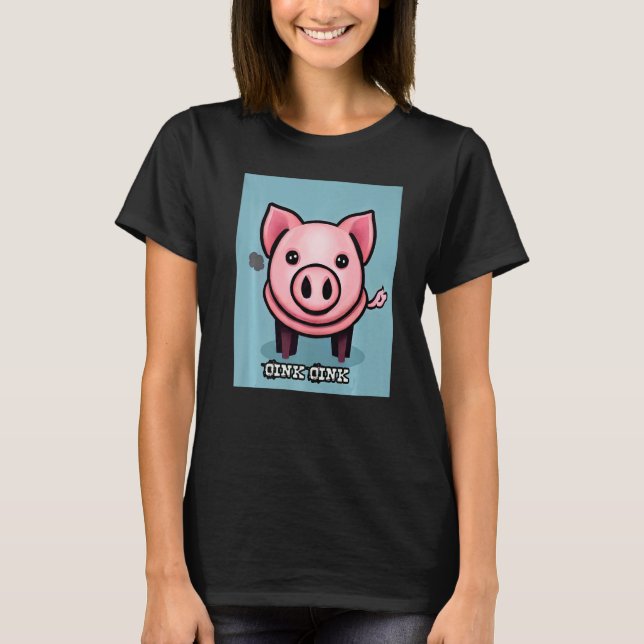 Cute Pig Piggie Oink Oink  50 T-Shirt (Vorderseite)
